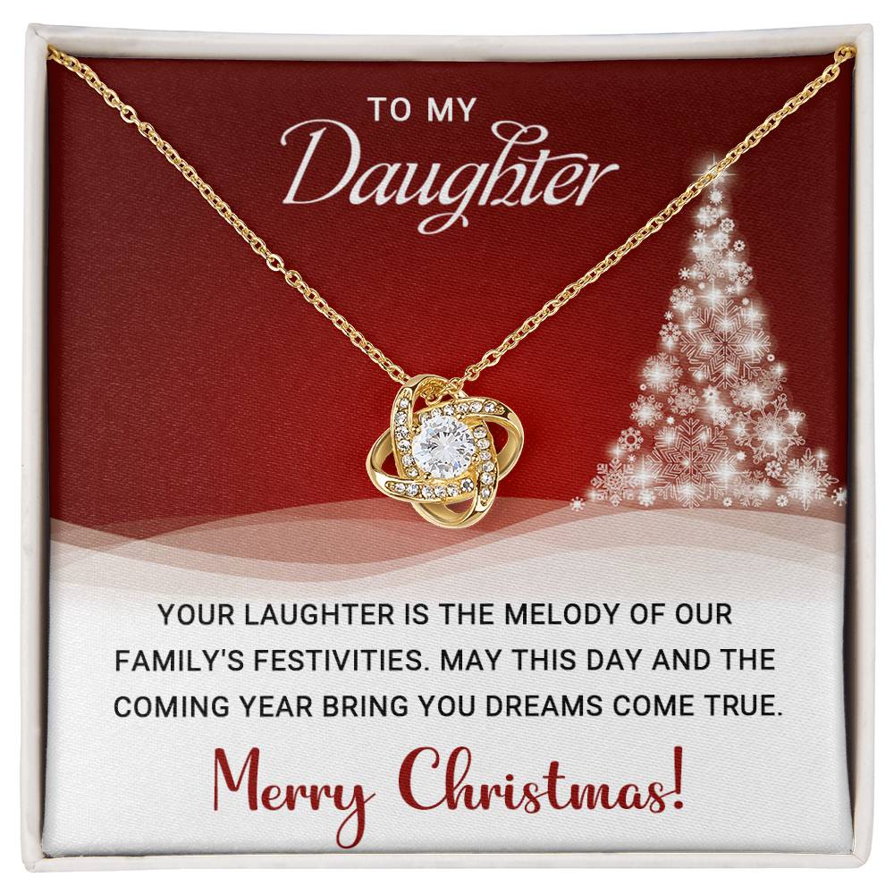 To My Daughter - Christmas Gift -  Love Knot Necklace