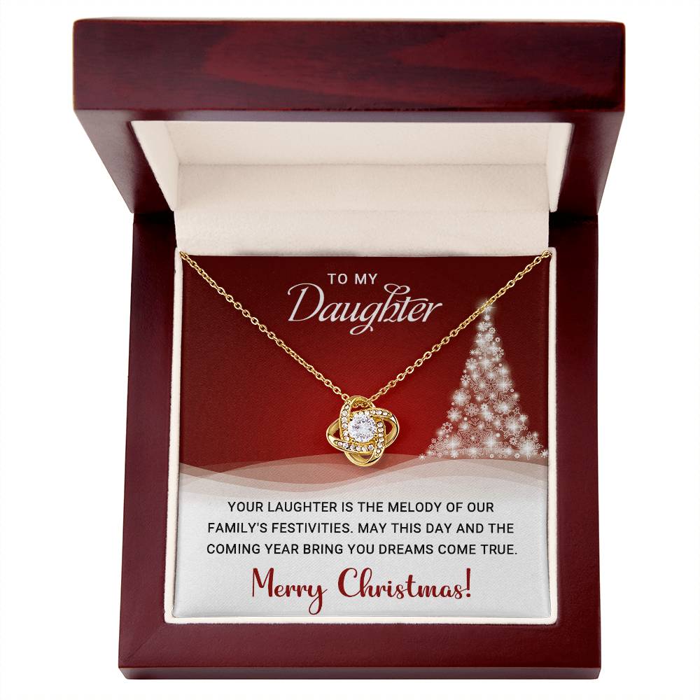 To My Daughter - Christmas Gift -  Love Knot Necklace