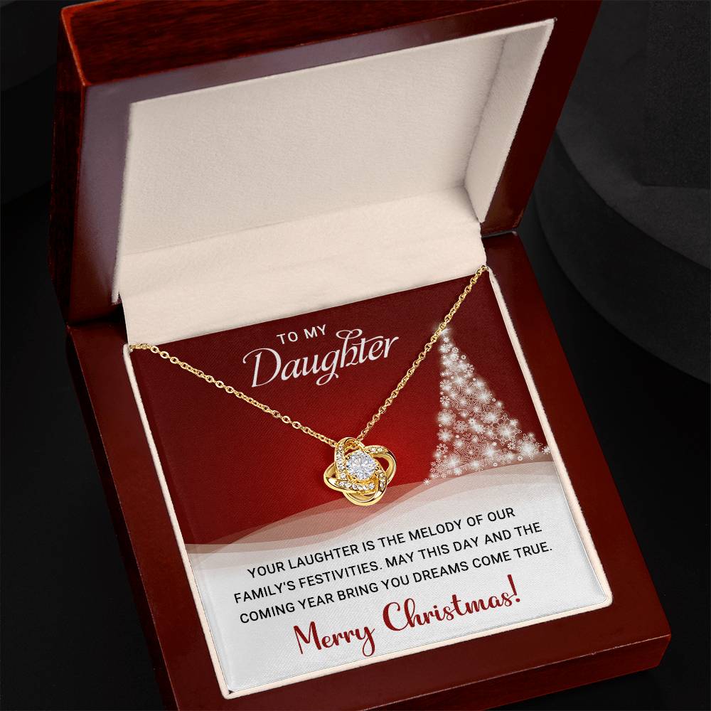 To My Daughter - Christmas Gift -  Love Knot Necklace