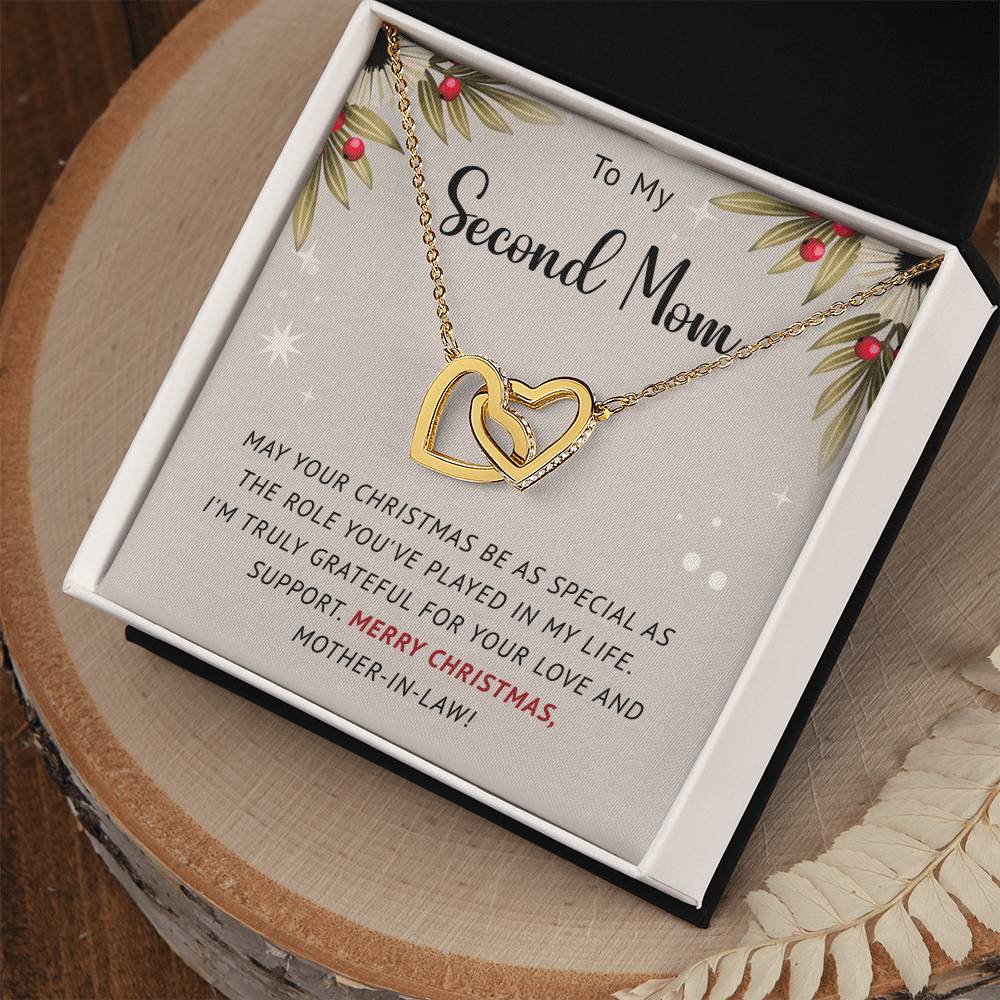 Second Mom - Truly Grateful - Christmas Gift - Interlocking Hearts Necklace