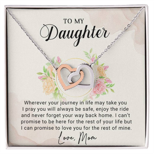 To My Daughter - Interlocking Hearts Necklace