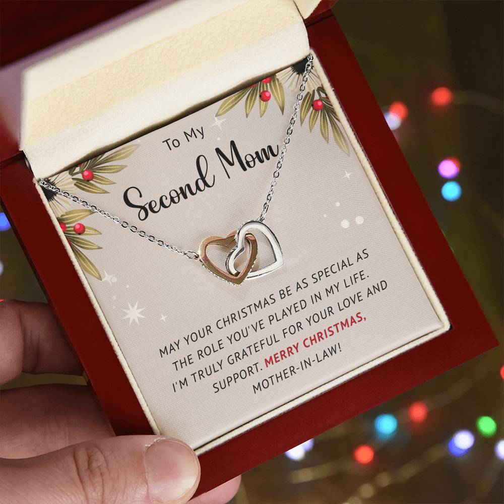 Second Mom - Truly Grateful - Christmas Gift - Interlocking Hearts Necklace