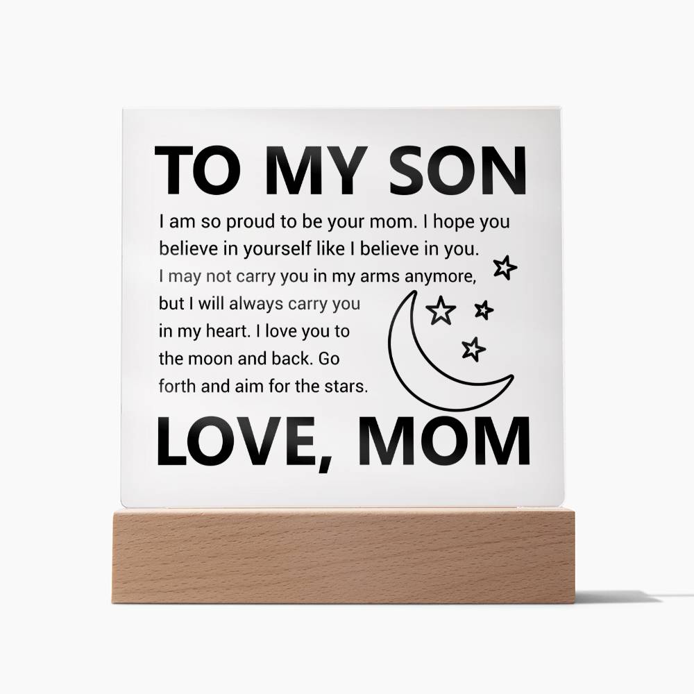 To My Son - Acrylic Square Plaque