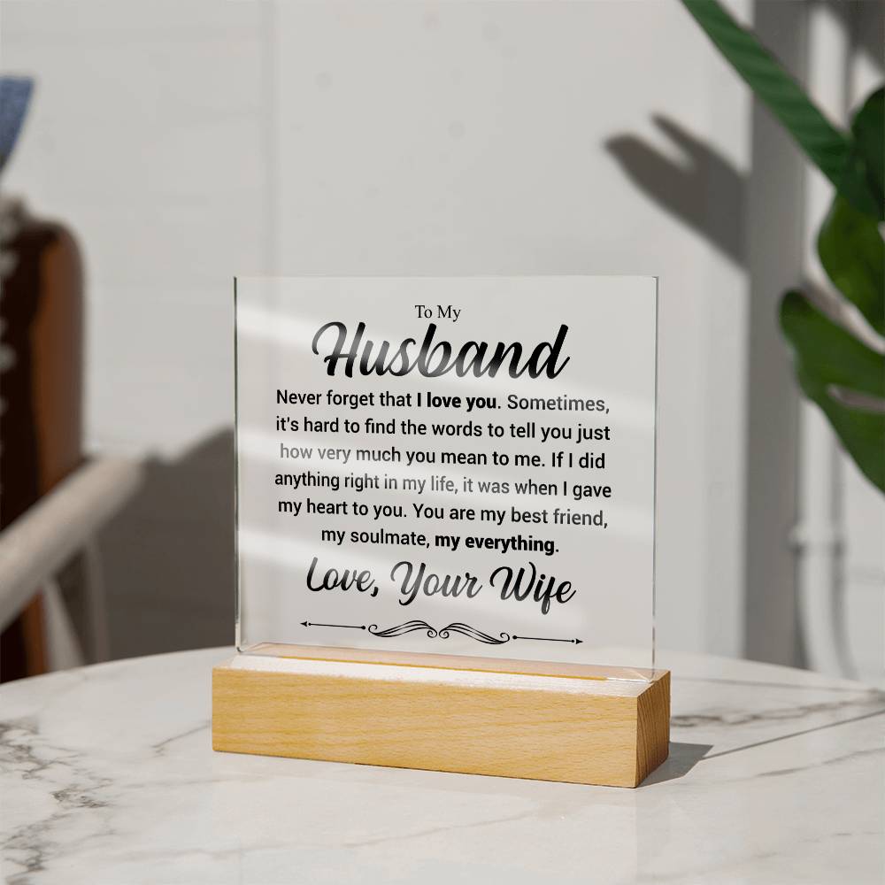 To My Husband - Acrylic Square Plaque