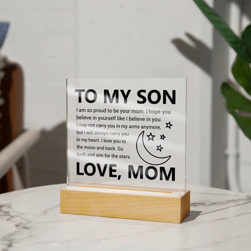 To My Son - Acrylic Square Plaque