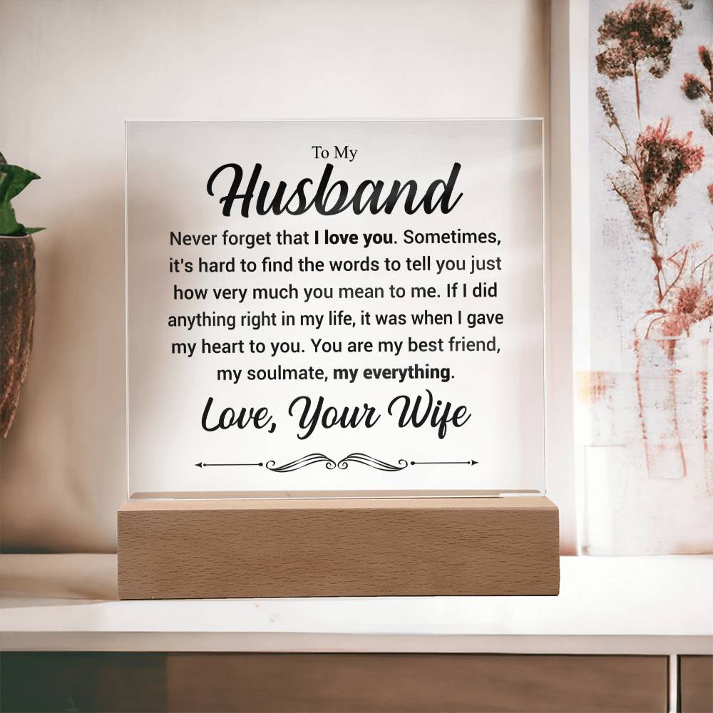 To My Husband - Acrylic Square Plaque