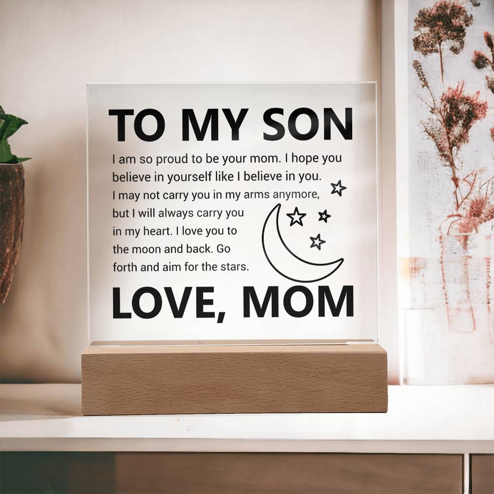 To My Son - Acrylic Square Plaque