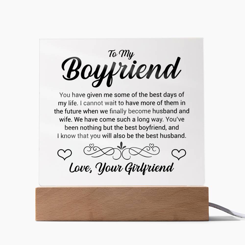 To My Boyfriend - Acrylic Square Plaque