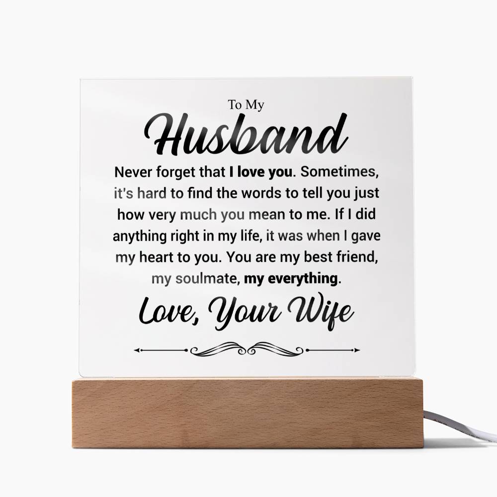 To My Husband - Acrylic Square Plaque