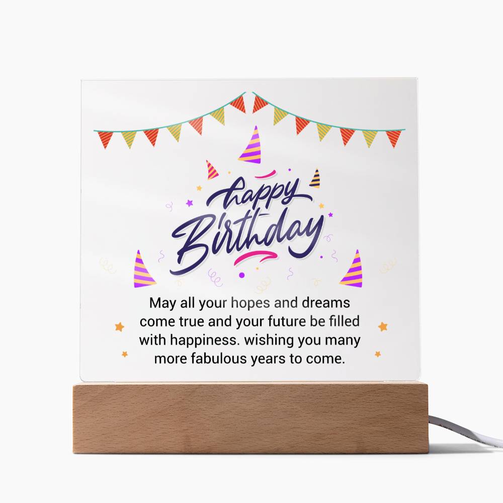 Birthday Gift - Happy Birthday - Acrylic Square Plaque