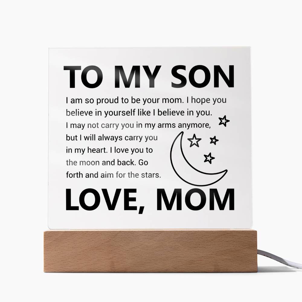 To My Son - Acrylic Square Plaque