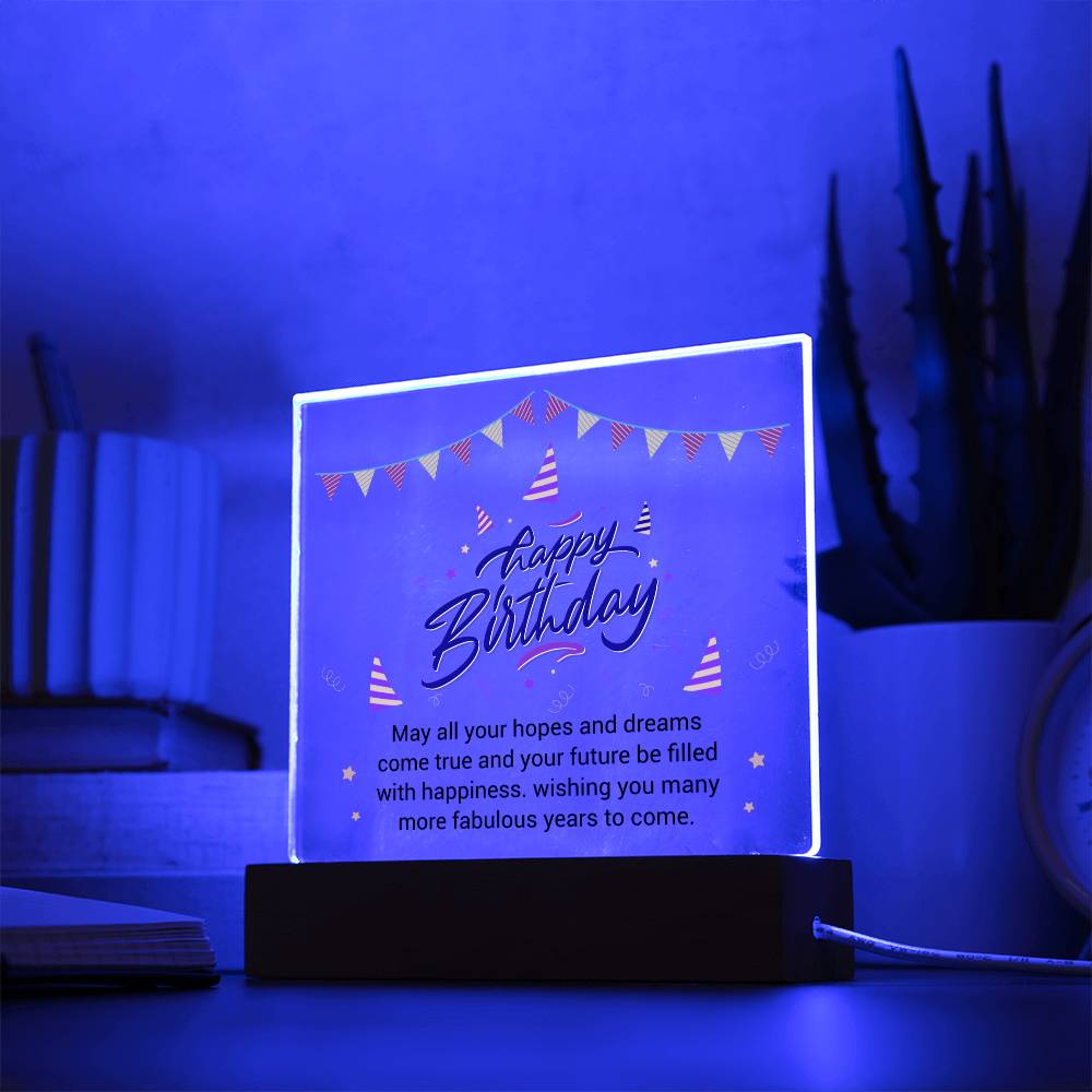 Birthday Gift - Happy Birthday - Acrylic Square Plaque