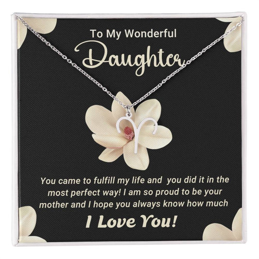 To My Wonderful Daughter - Zodiac Symbol Necklace