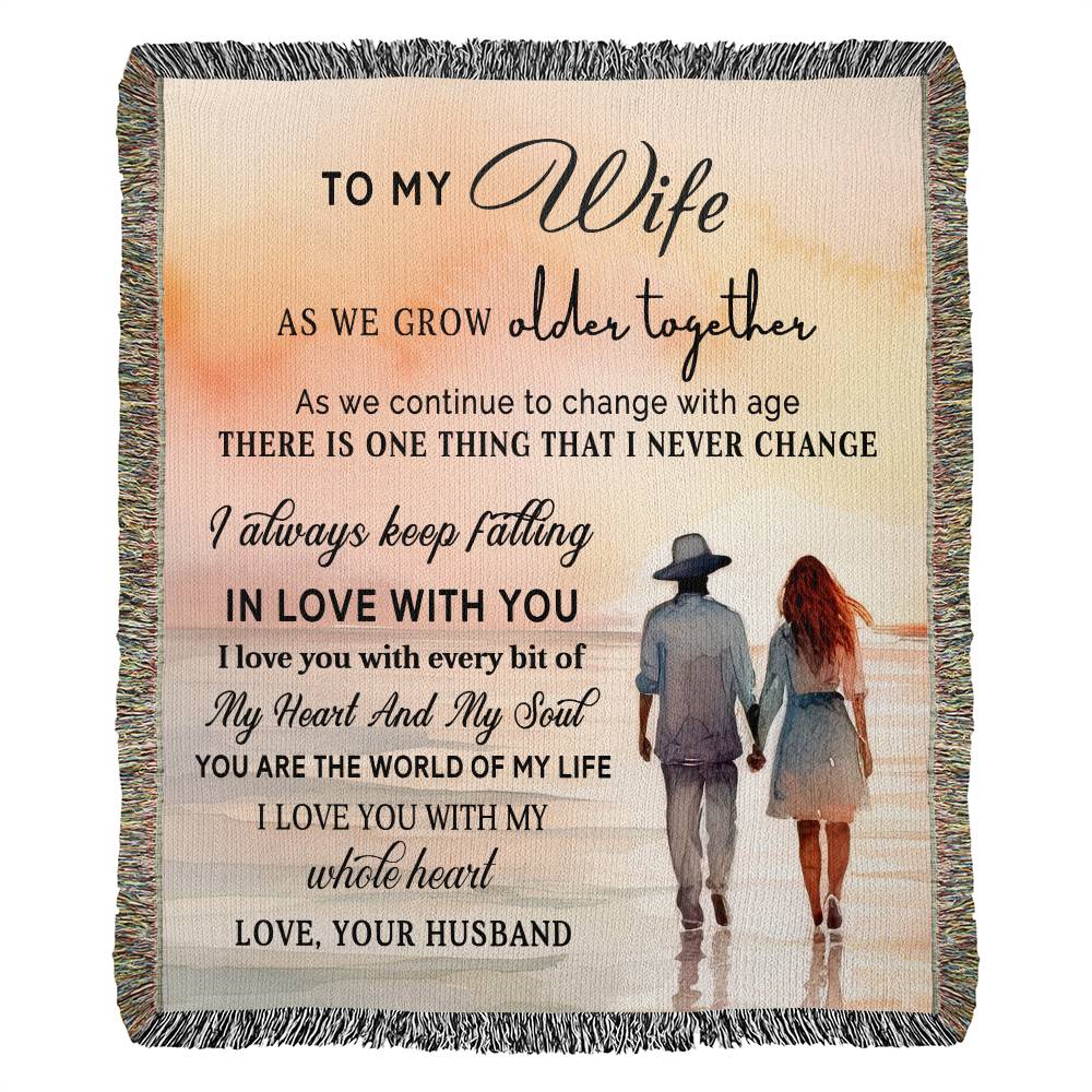 To My Wife - Blanket From Husband - Heirloom Woven Blanket